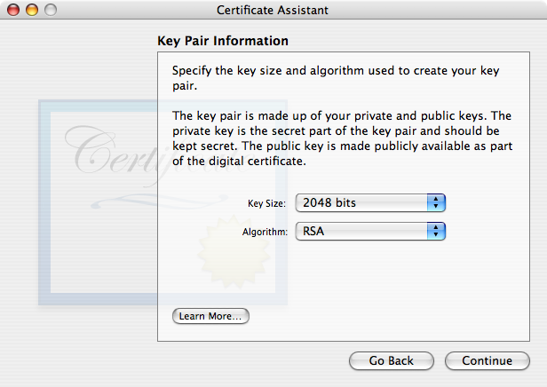 Key Size: 2048 bits, Algorithm: RSA