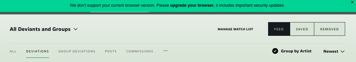 “We don’t support your current browser version. Please upgrade your browser, it includes important security updates.”