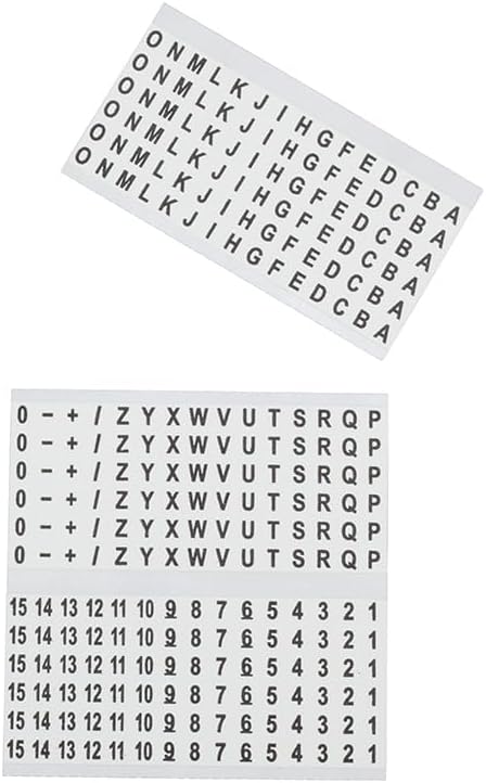Example letter sheet from Klein 56253 Wire Marker Book