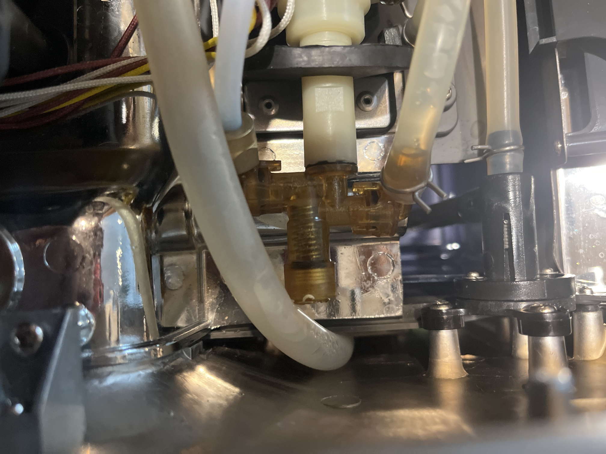 pressure valve adjusted for lowered pressure