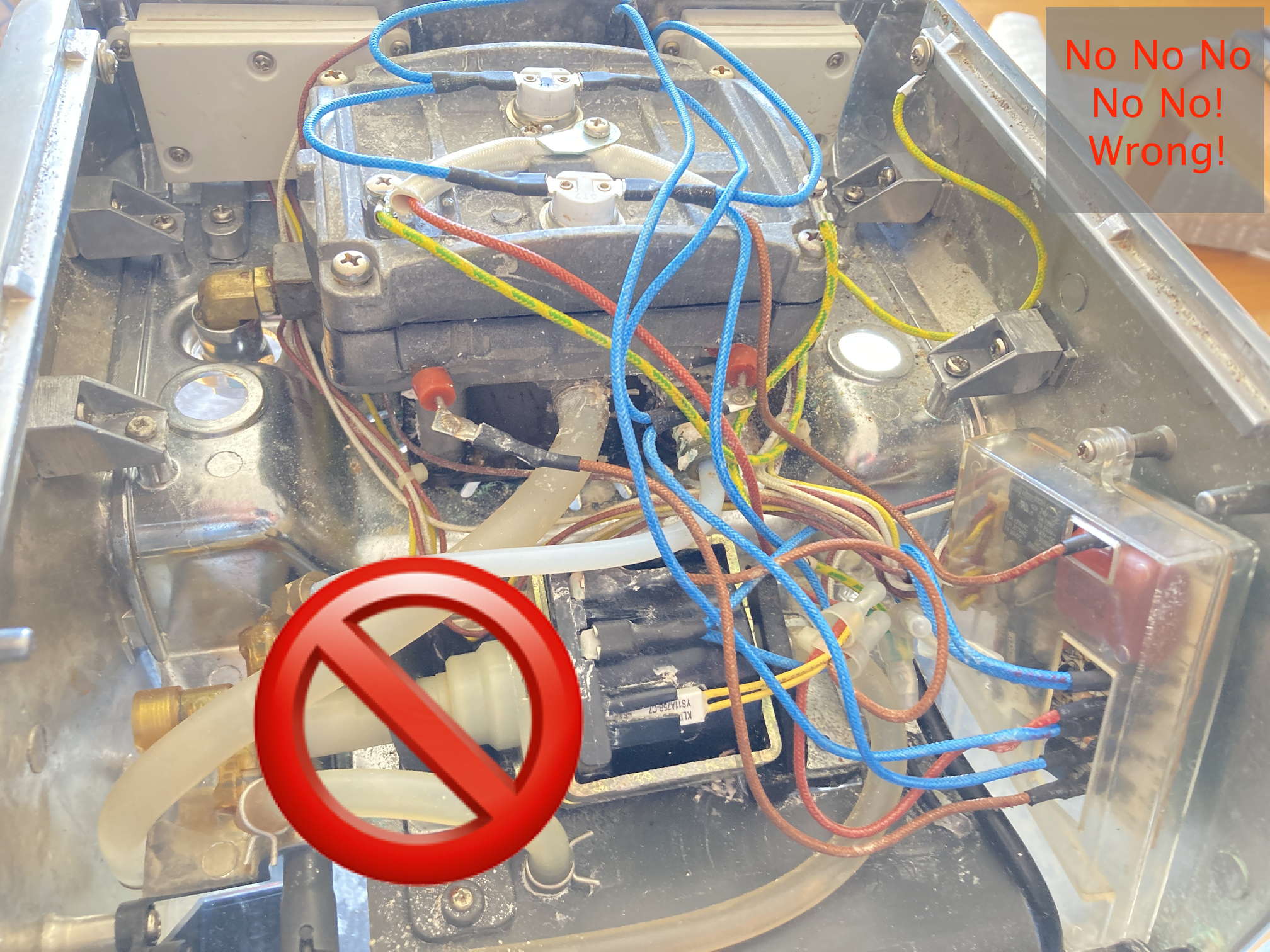 example of incorrect wiring