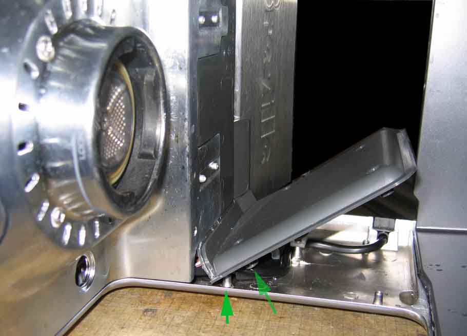 hinge position of side panel, showing scuffs