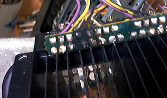 smoke on the small output transistor printed circuit board.