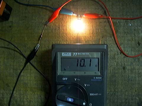 Continuity testers displaying a 10 ohm condition.