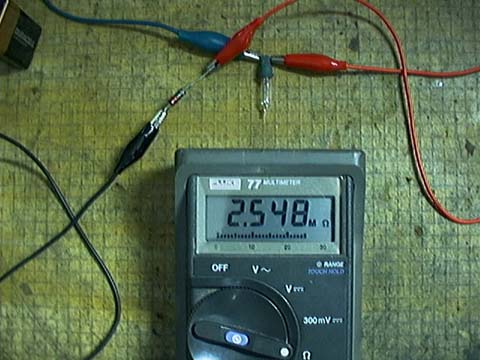 Continuity testers displaying a 2.2 megohm condition.