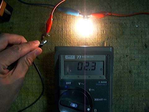 Continuity testers displaying a 1-2 ohm condition.