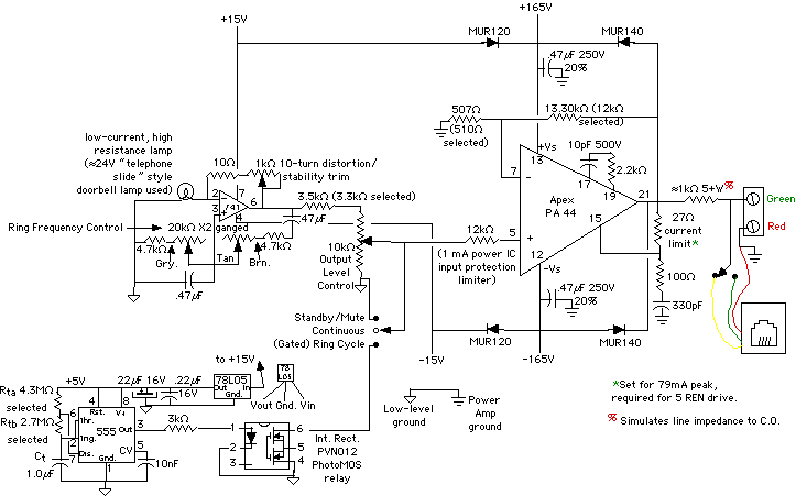 Schematic of ring generator signal section
