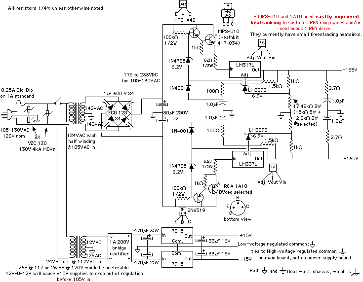 Schematic of ring generator power supply section