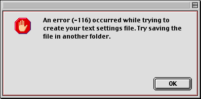 -116 Error in Extensions Manager